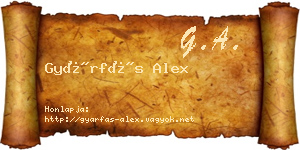Gyárfás Alex névjegykártya