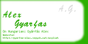 alex gyarfas business card